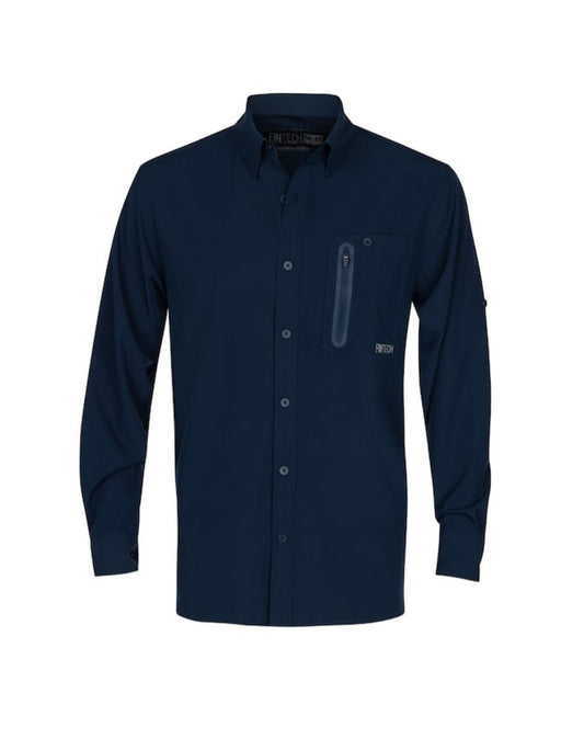 MEN'S DEEP SEA WOVEN LONGSLEEVE SOLID BUTTOM DOWN SHIRT