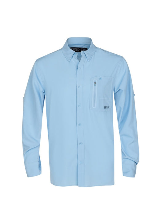 MEN'S DEEP SEA WOVEN LONGSLEEVE SOLID BUTTOM DOWN SHIRT